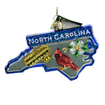 State Of North Carolina - One Ornament 3 Inch, Glass - Cardinal Dogwood Plane 36296 (50001)