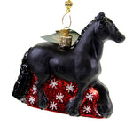 Friesian Horse - One Ornament 3.75 Inch, Glass - Netherlands 12589 (50003)