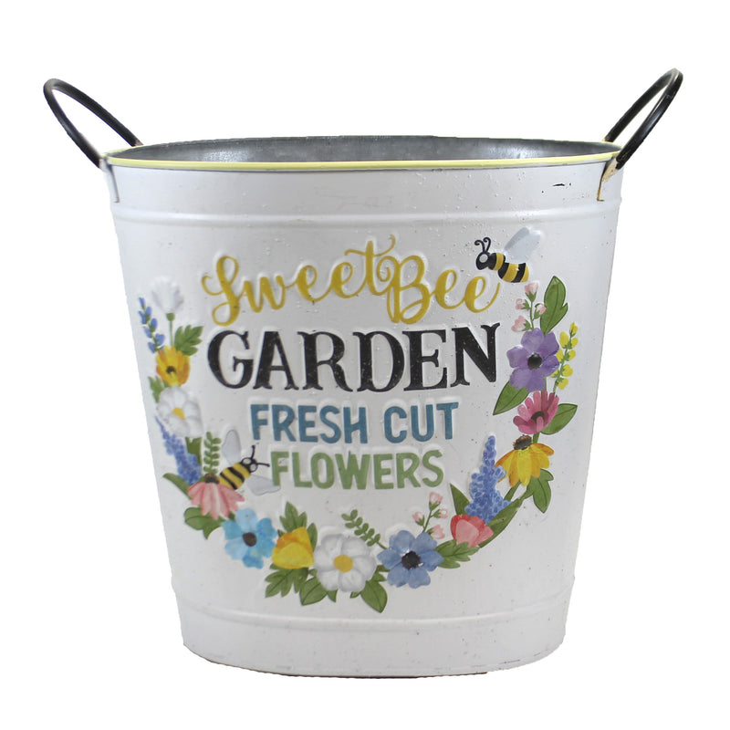 Home & Garden Sweet Bee Metal Bucket Metal Decor Catchall Trash Can 32835654 (50021)