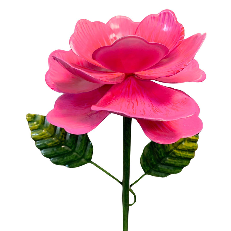 Fuchsia Rose Stake - 1 Metal Poke 36.00 Inch, Metal - Yard Decor Poke Flower 31835620