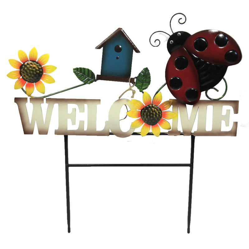 Home & Garden Lady Bug Welcome Sign Poke - - SBKGifts.com