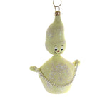 De Carlini Ghost With Chains Glass Ornament Halloween Glows Dark V3561 (50144)