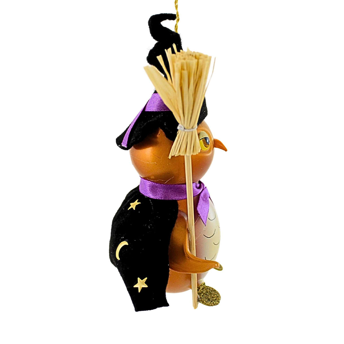 De Carlini Italian Ornaments Witch Owl - - SBKGifts.com