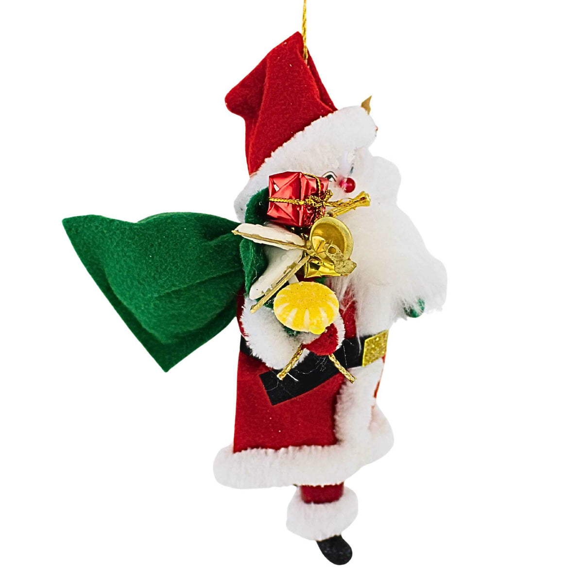 De Carlini Italian Ornaments Traditional Santa & Gift Sack - - SBKGifts.com