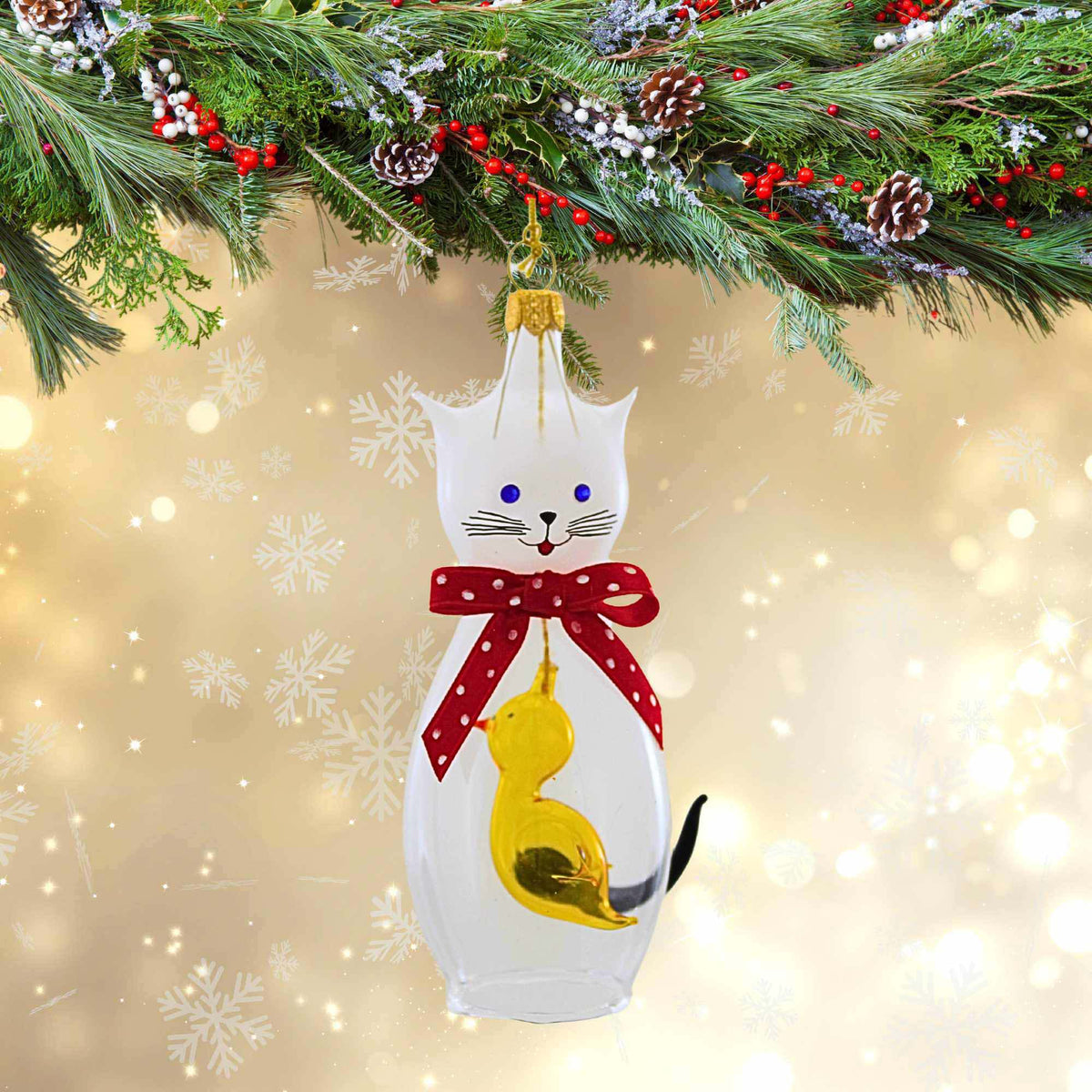 De Carlini Italian Ornaments Little Cat Bell - - SBKGifts.com