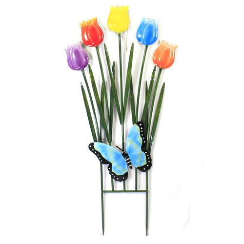Home & Garden Tulip W/Butterfly Stake - - SBKGifts.com