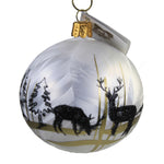 Reindeer In Winter's Snowfall - 1 Glass Ornament 3.5 Inch, Glass - Ornament Deer Forest Bm1120 (50275)