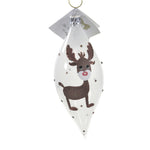 Holiday Ornament Red Nose Reindeer Drop Glass Ornament Deer Teardrop Ola120