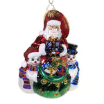 Christopher Radko Cool Christmas Couriers Glass Ornament Santa Snowman 1019295
