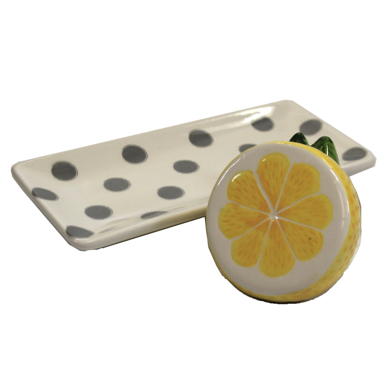 Tabletop Lemon Salt & Pepper W/Tray Set - - SBKGifts.com