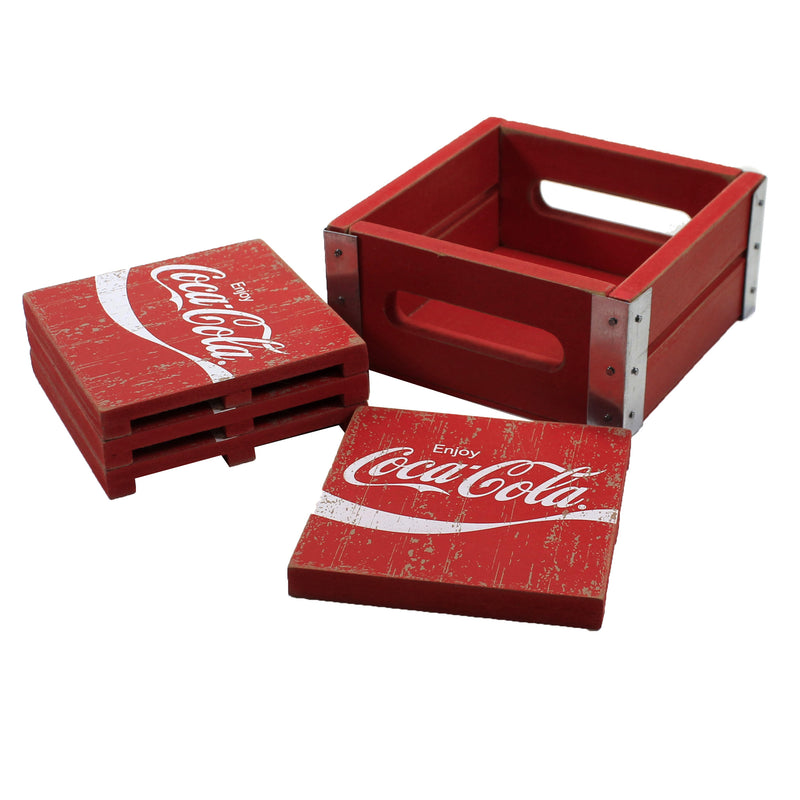 Tabletop Coca Cola Coasters W/Holder - - SBKGifts.com