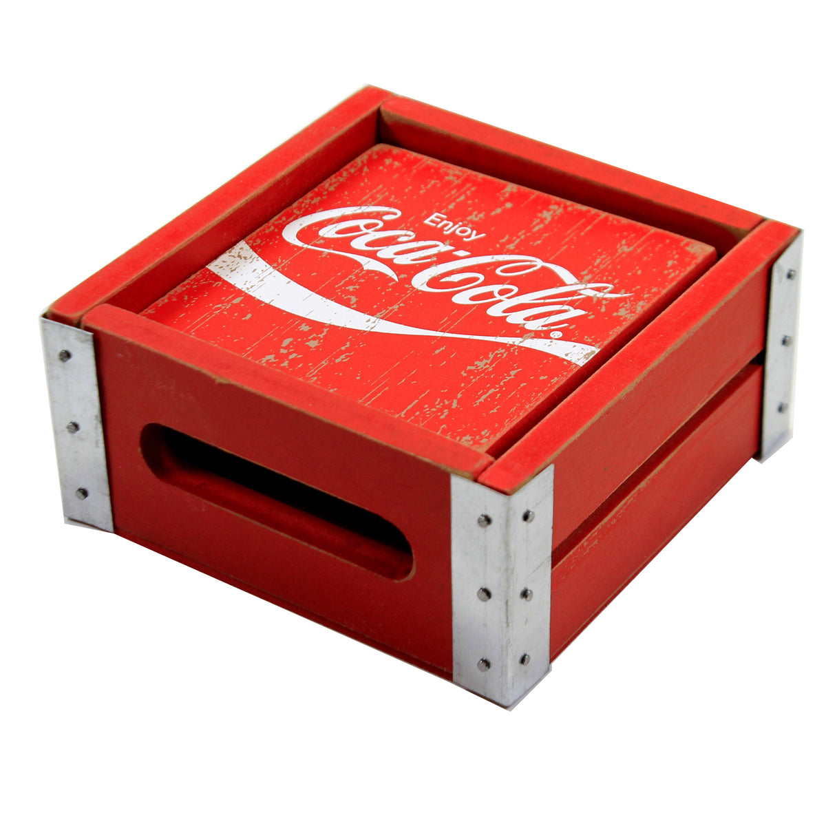 Tabletop Coca Cola Coasters W/Holder - - SBKGifts.com