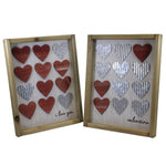 Valentine's Day Heart Frame Decor Set Wood Love Romance A4515