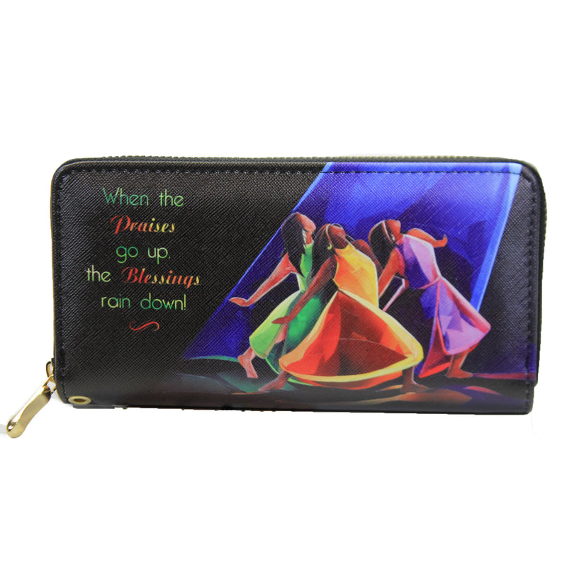 Black Art Praises Go Up Wallet Vinyl Credit Card Money Holder Wl16