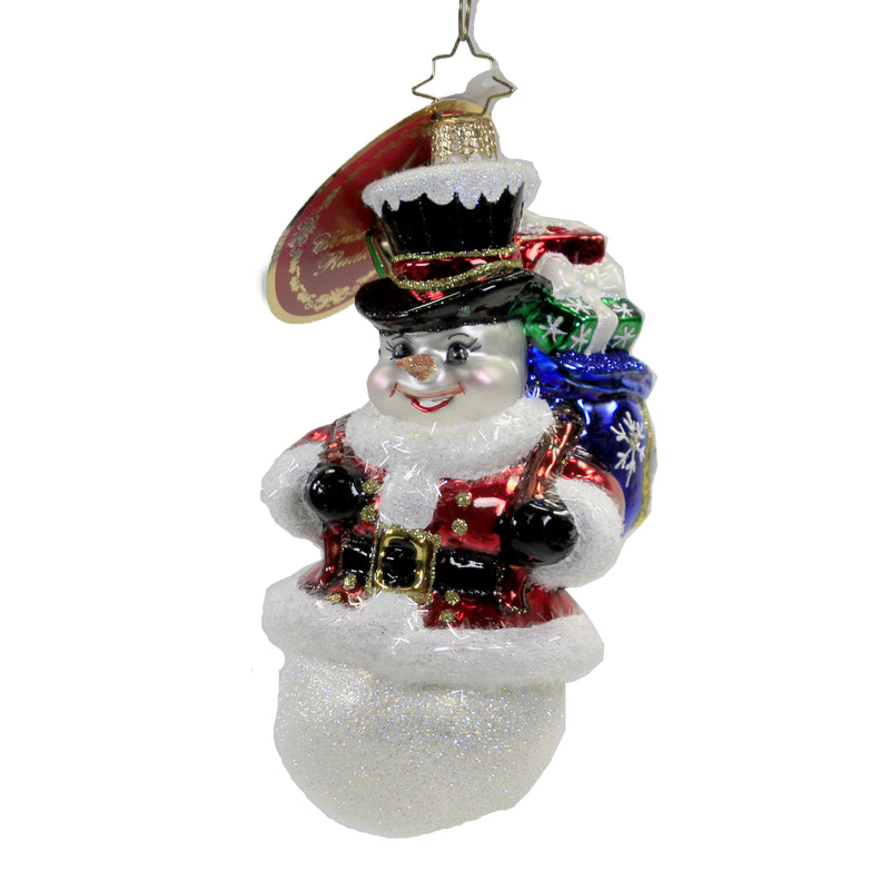 Surprise Santa Snowman - 1 Glass Ornament 5.25 Inch, Glass - Ornament Christmas Winter 1019904 (50385)