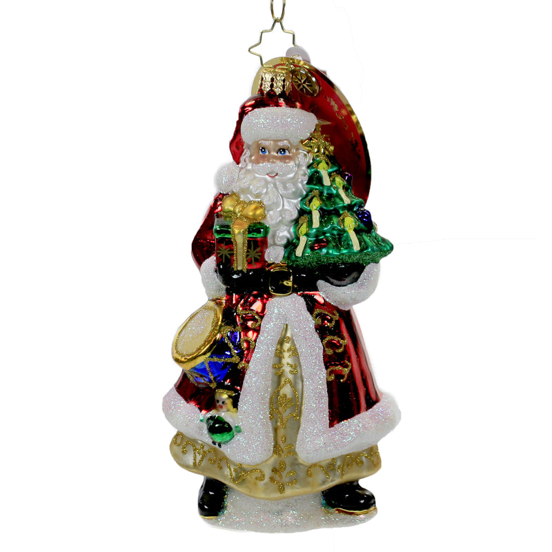 Christopher Radko Have Tree, Will Travel Glass Ornament Victorian Santa 1019225