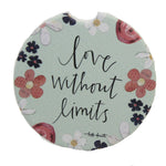 Car Coaster Love Without Limits Car Coaster Stone Absorbent Flowers 81117 (50418)