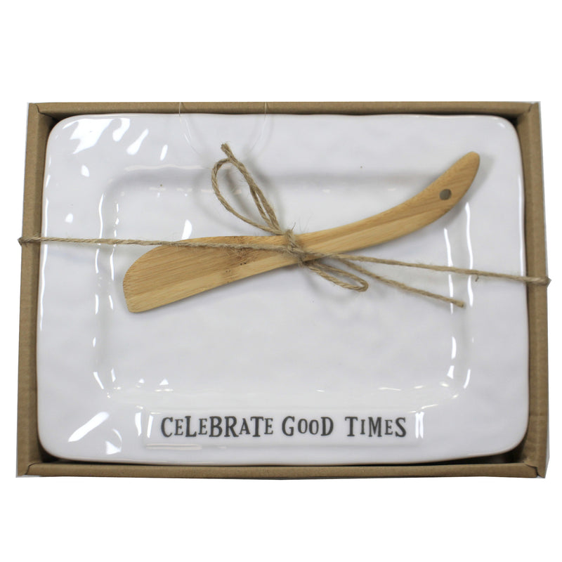 Tabletop Celebrate Good Times Plate Ceramic Party  Appetizer Dish 79152 (50420)