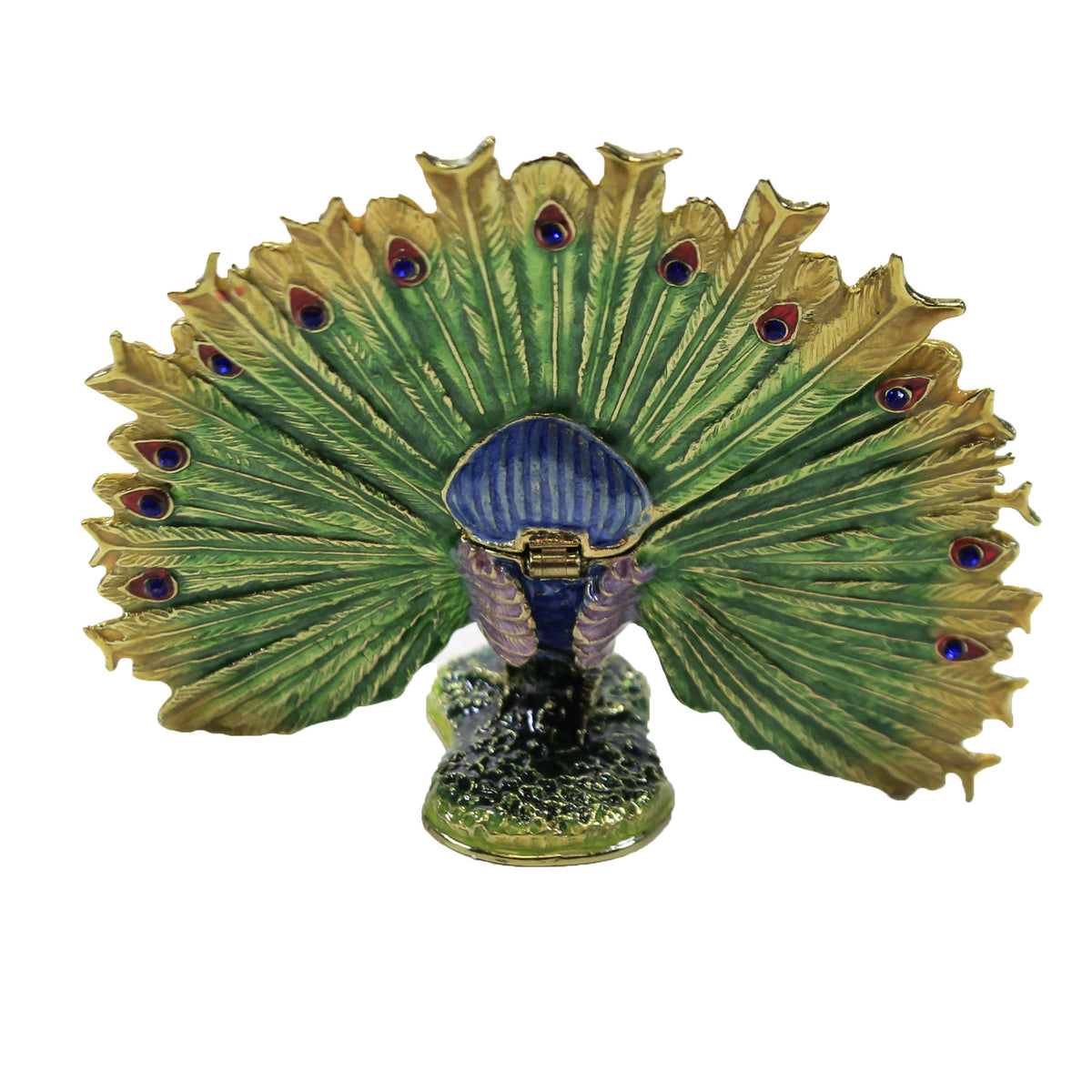 Hinged Trinket Box Peacock - - SBKGifts.com
