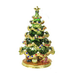 Hinged Trinket Box Christmas Tree Box Metal Magnetic Star Decorated 33446. (50518)