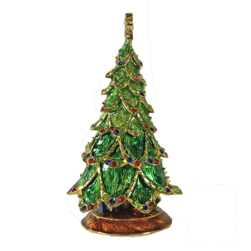 Hinged Trinket Box Christmas Tree With Star Box - - SBKGifts.com