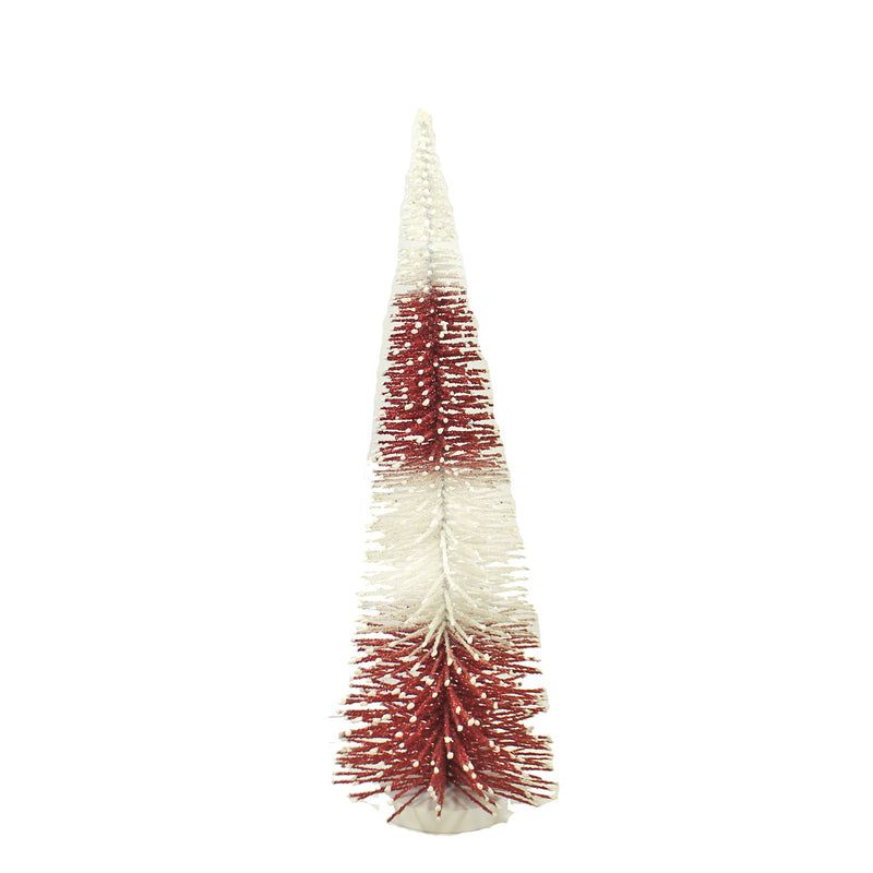 Christmas Rd/Wh Bottle Brush Tree Med Plastic Home Decor 2-Tones Xt854231