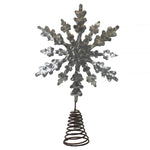 Tree Topper Finial Snowflake Tree Topper Metal Hammered Metal Christmas Xm5101
