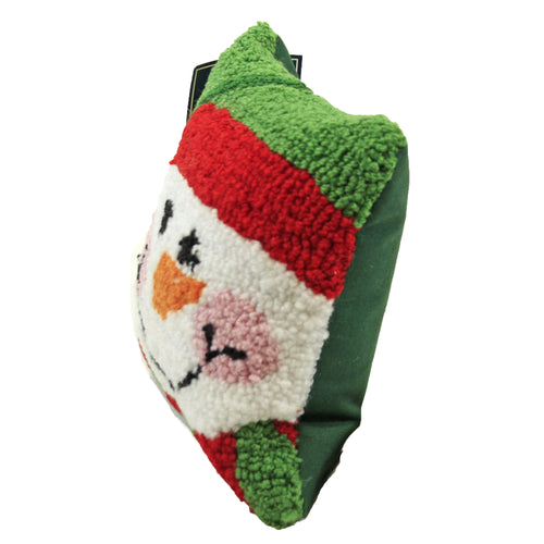 C & F Happy Snowman Hooked Pillow - - SBKGifts.com