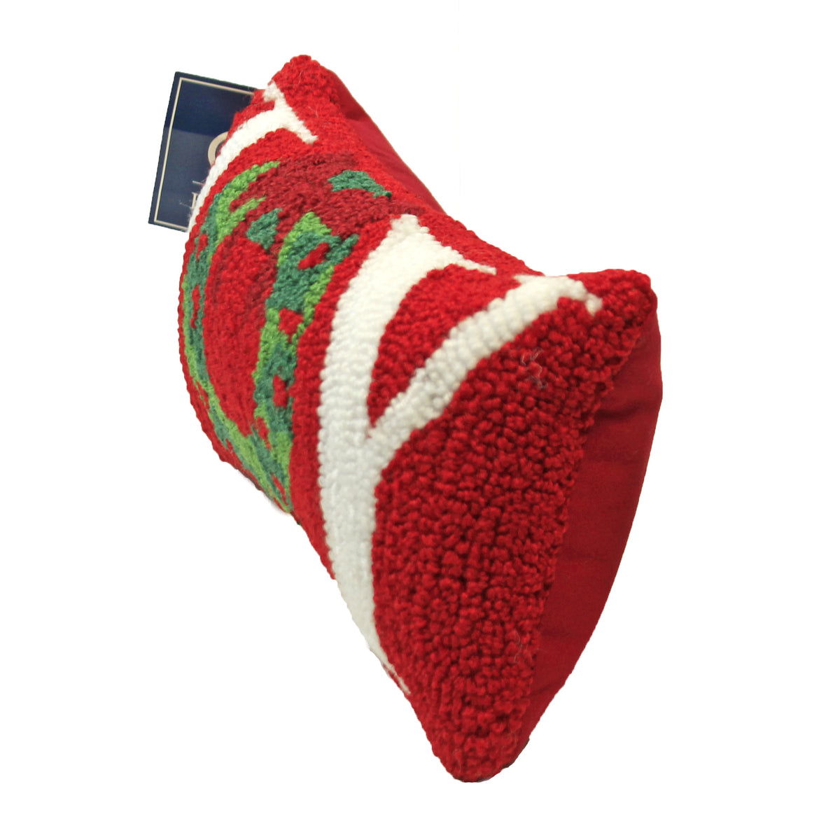 Christmas Joy Wreath Hooked Pillow - - SBKGifts.com