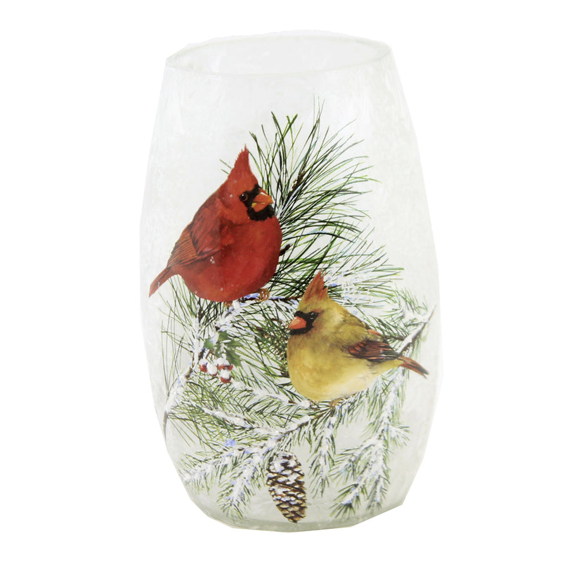Stony Creek Christmas Cardinal Small Vase Red Birds Pre-Lit Electric Bcc0204