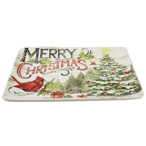 Tabletop Evergreen Christmas Platter. - - SBKGifts.com