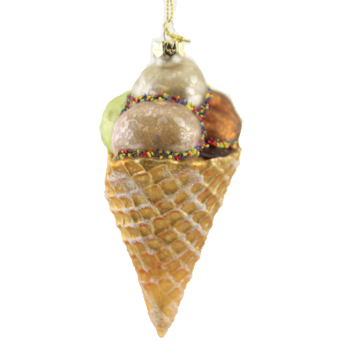 Holiday Ornament Ice Cream Cone Four Dip - - SBKGifts.com