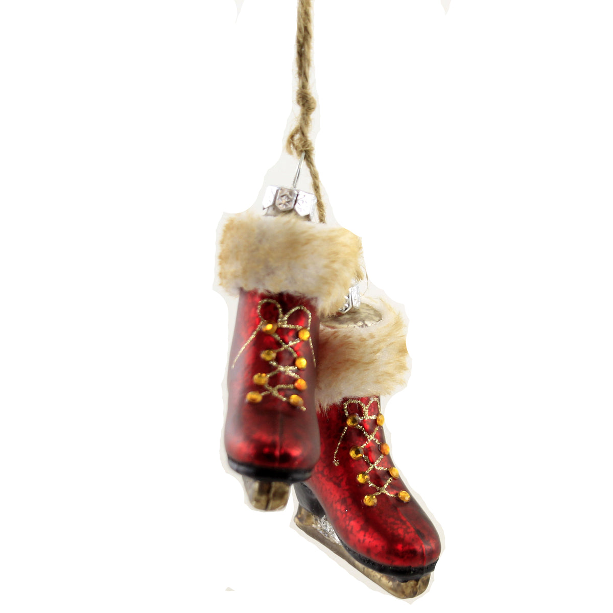 Holiday Ornament Red Ice Skates - - SBKGifts.com