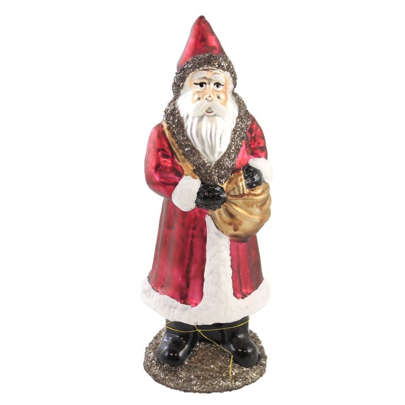 Christmas Antique Look Santa Red Glass Vintage Look 52493