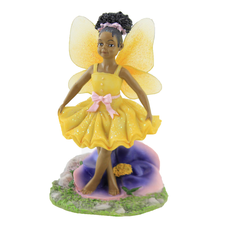 Black Art Child Fairy Yellow Polyresin Figurine Pansy 17400