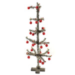 Christmas Tinsel Tree With Red Balls12 - - SBKGifts.com