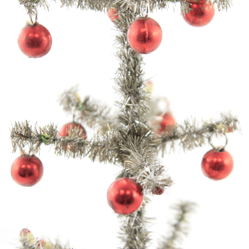 Christmas Tinsel Tree With Red Balls12 - - SBKGifts.com