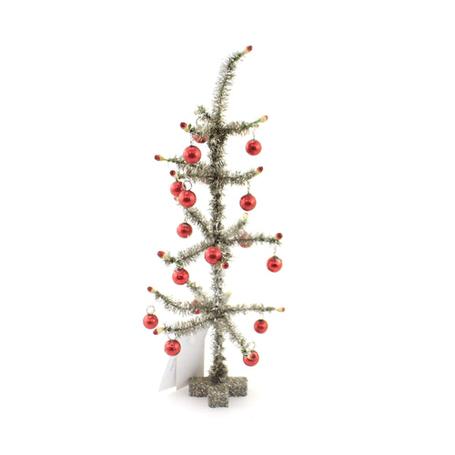 Christmas Tinsel Tree Red Ornaments - - SBKGifts.com