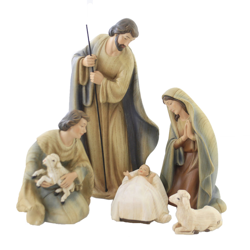 Christmas Holy Family 5-Piece Nativity Mary Jesus Joseph Shepherd 633322 (50740)