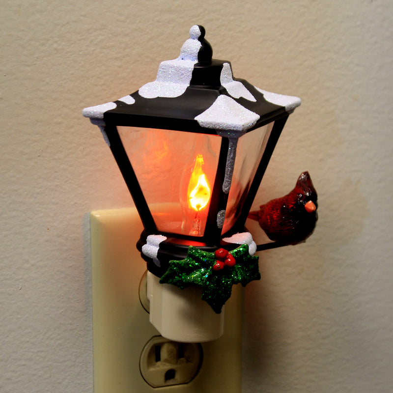 Christmas Lantern W/Cardinal Night Light - - SBKGifts.com