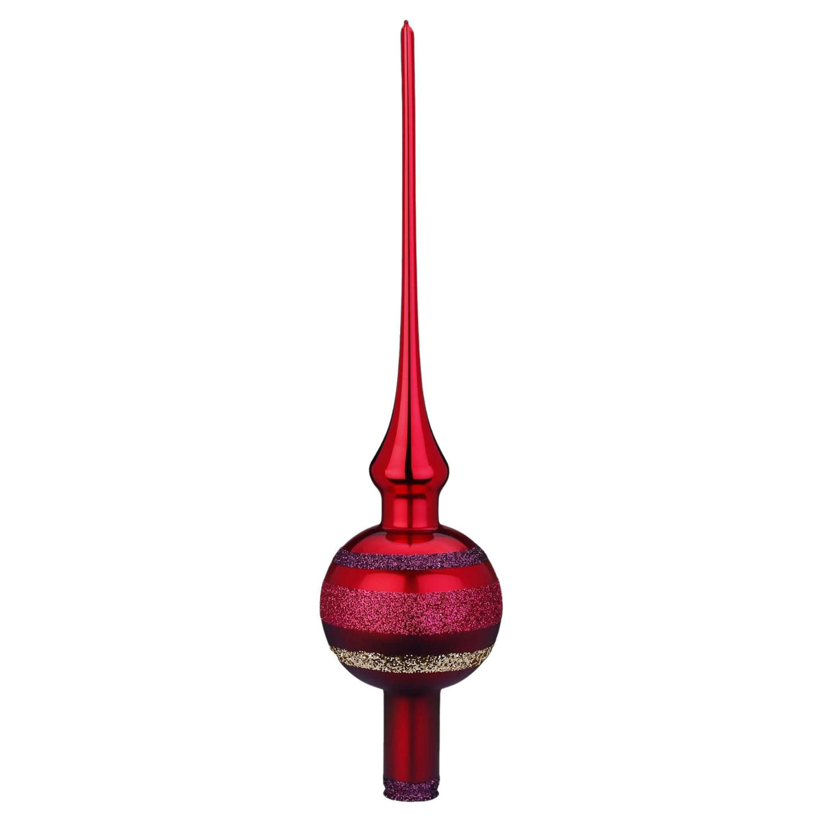 (50790) Block Stripes Dark Red Finial