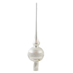 Inge Glas Horizon White Matte Finial Glass Tree Topper Christmas 21257T021