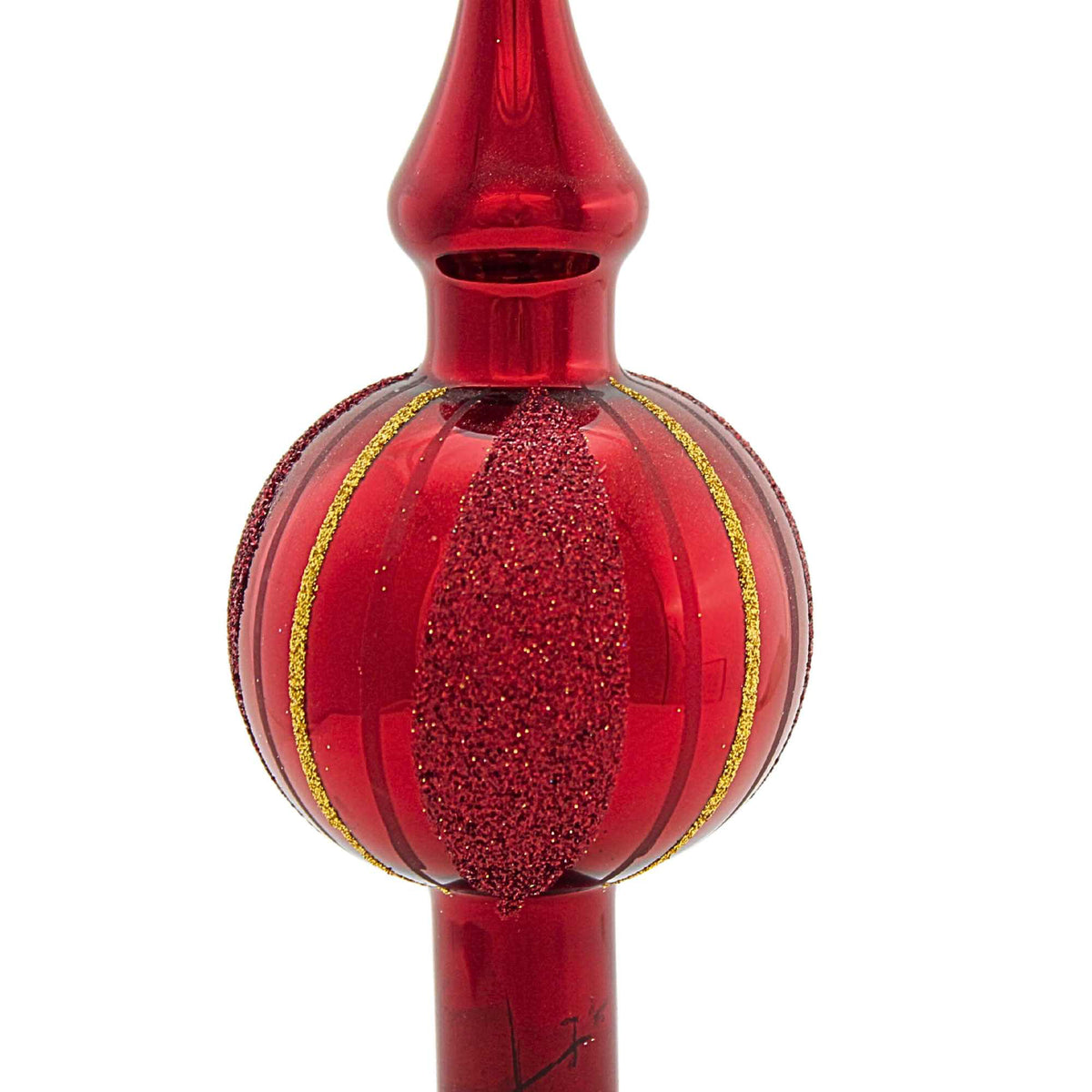 Inge Glas Stripe Oxblood Finial - - SBKGifts.com