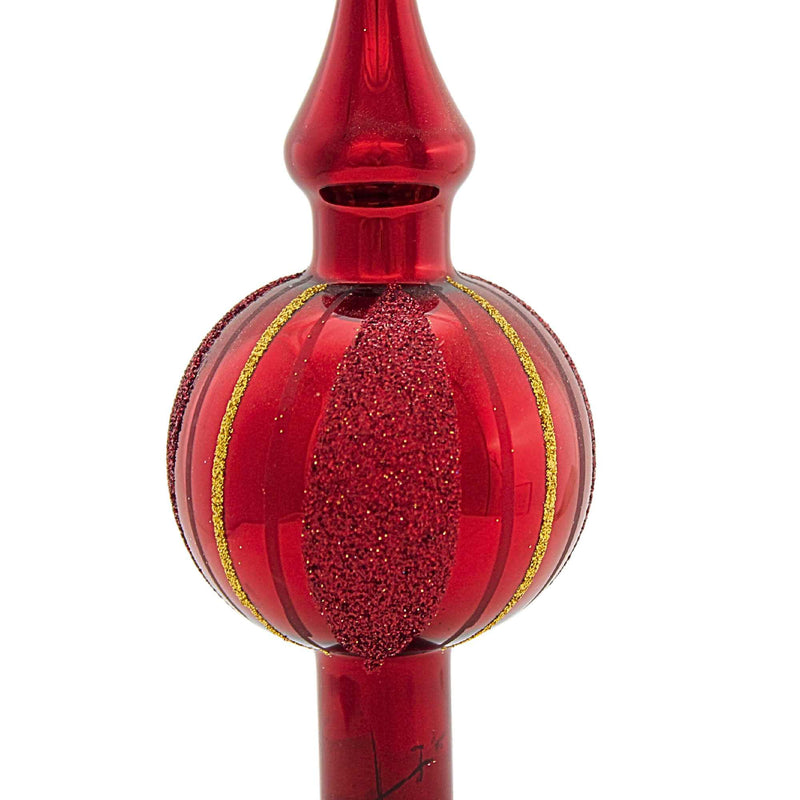 Inge Glas Stripe Oxblood Finial - - SBKGifts.com