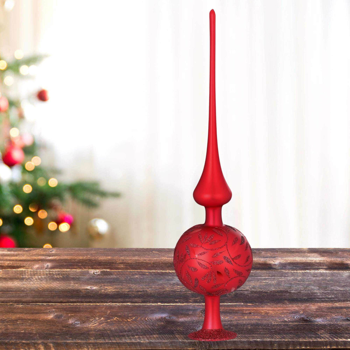 Inge Glas Red Delights Matte Finial - - SBKGifts.com