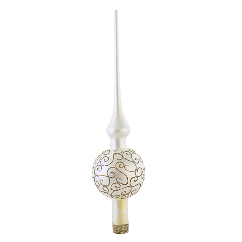 Inge Glas Mistletoe White Finial - - SBKGifts.com