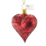 Inge Glas Delights Dark Red Glass Heart Ornament Valentine's Day 20093T040