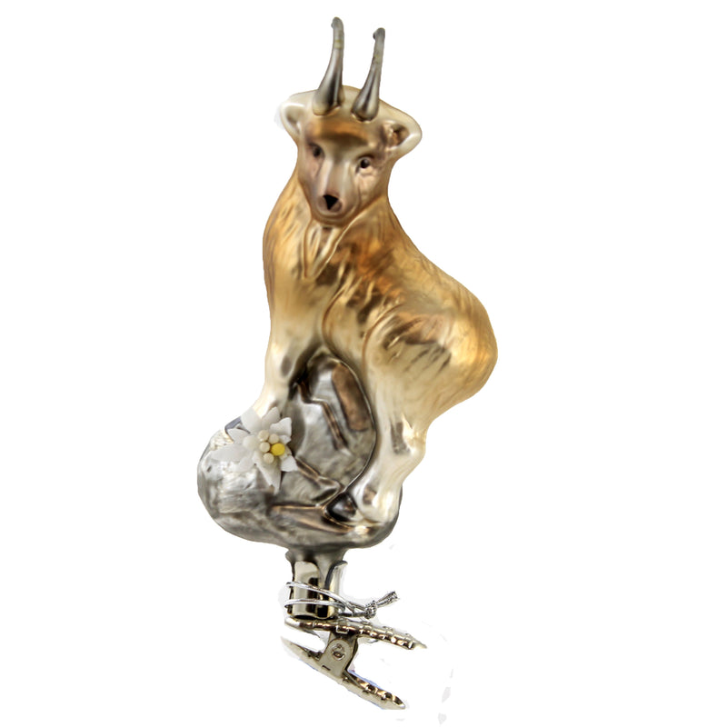 Chamois Clip-On Ornament - One Ornament 4.5 Inch, Glass - Christmas Mountains 10081S021 (50846)
