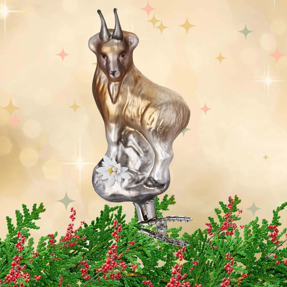 Inge Glas Chamois Clip-On Ornament - - SBKGifts.com