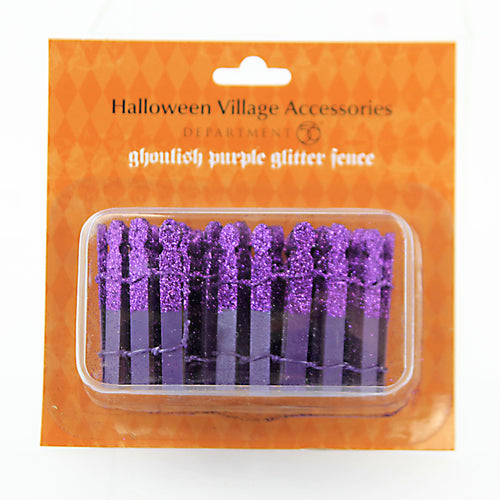 Department 56 Villages Ghoulish Purple Glitter Fence - - SBKGifts.com